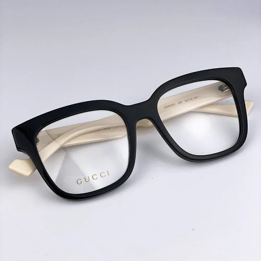 NEW Gucci GG0958O 005 Black White Square Unisex Eyeglasses